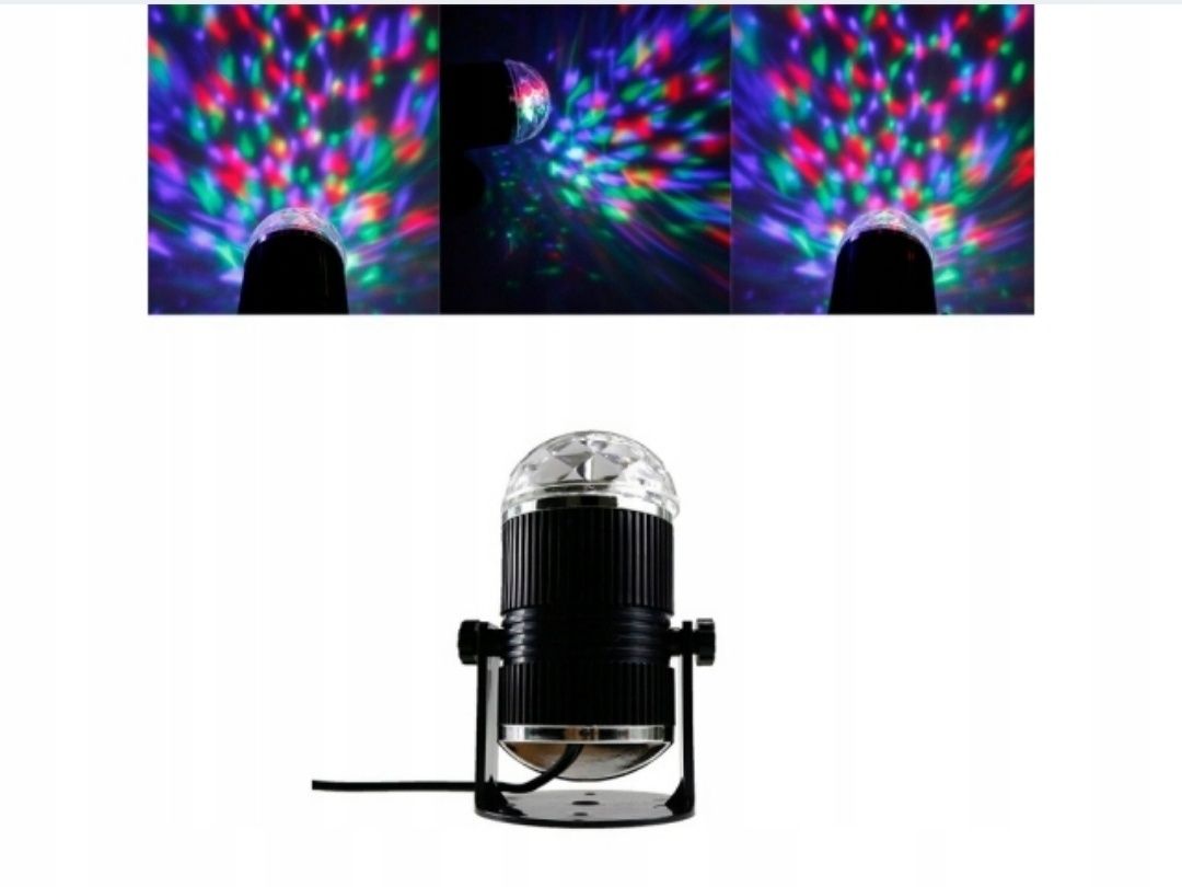 Lampa disco kula obrotowa LED dyskotekowa projektor