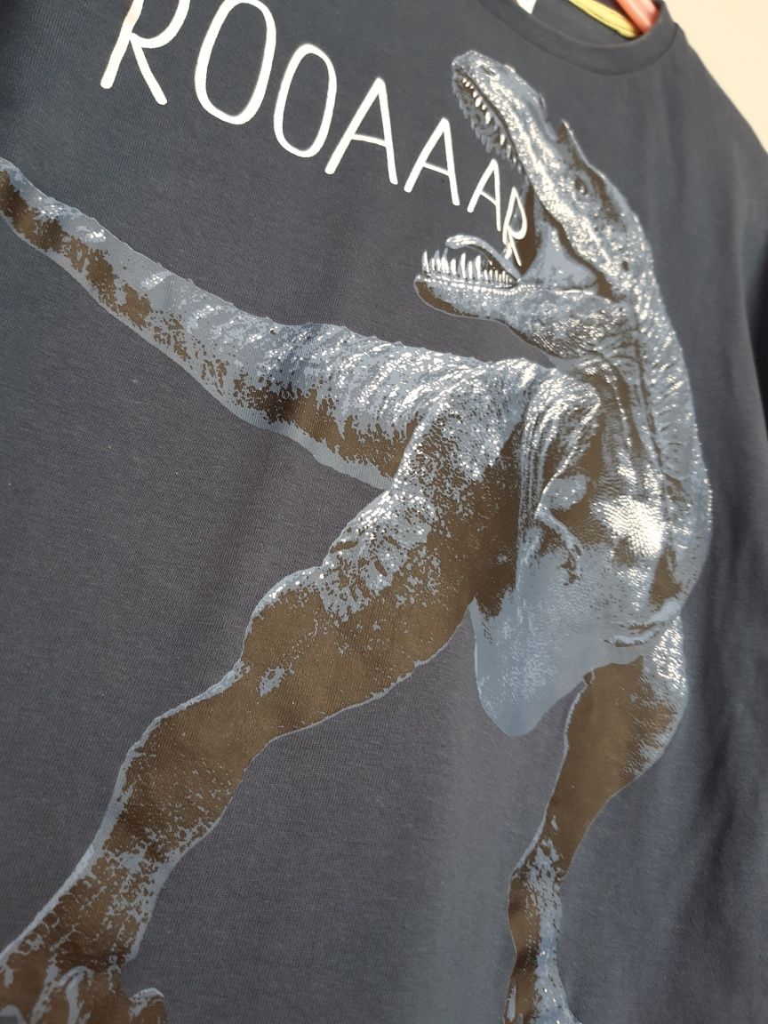 T-shirt,top chłopięcy z długim rękawem z motywem dinozaura,roz.134,c&a