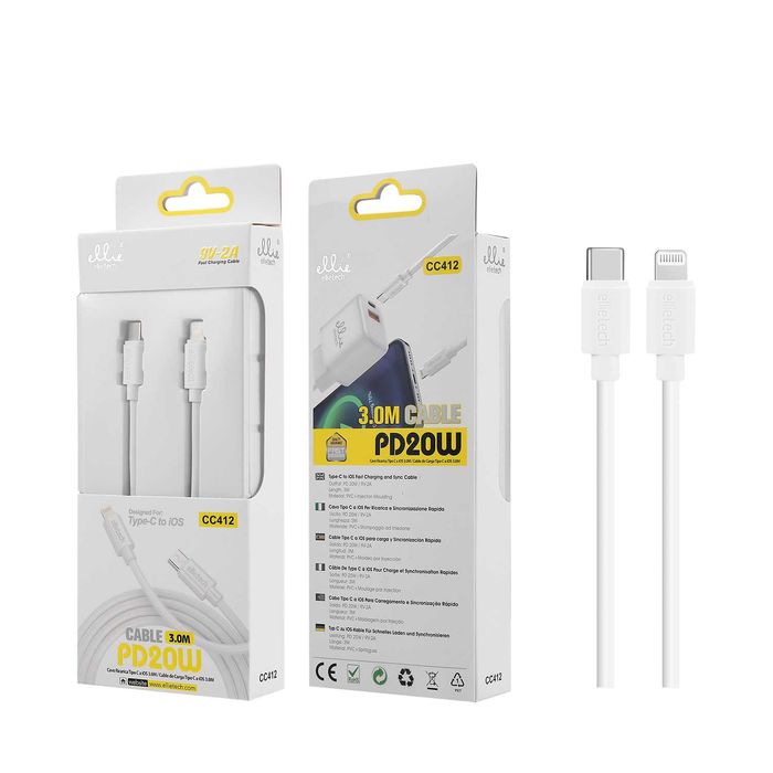 Cabo Carga Rápida Type C Para Iphone 1M PD18W / 3M PD20W