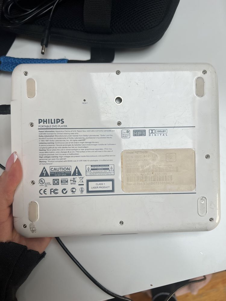 Philips przenośny odtwarzacz DVD biały USB