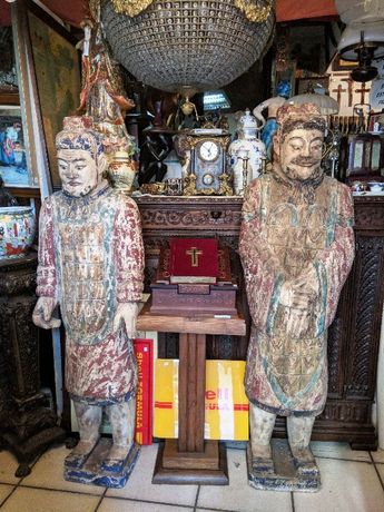 Grandes Esculturas Chinesas Madeira Policromadas