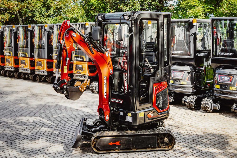 NOWA Minikoparka Kingway Yama S15K 1,4T RAMIĘ Skr 3 ŁYŻKI Kabina 112cm