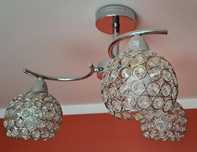 Lampa sufitowa chrom kryształki glamour