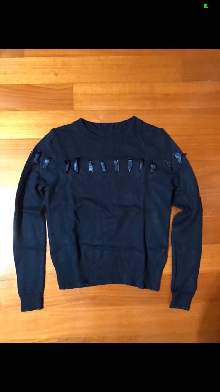 Camisola de malha azul