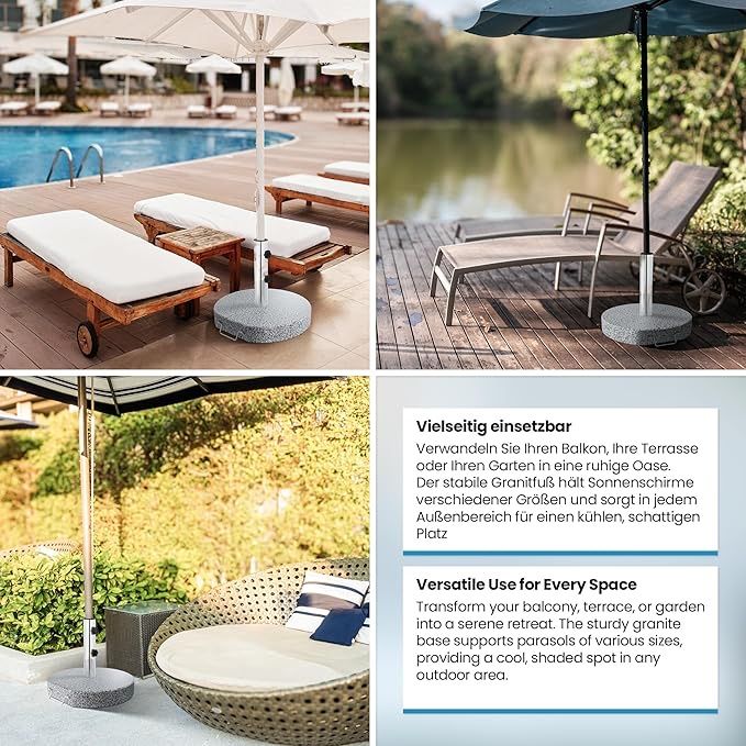 Podstawa parasola 30 kg z granitu, na kółkach