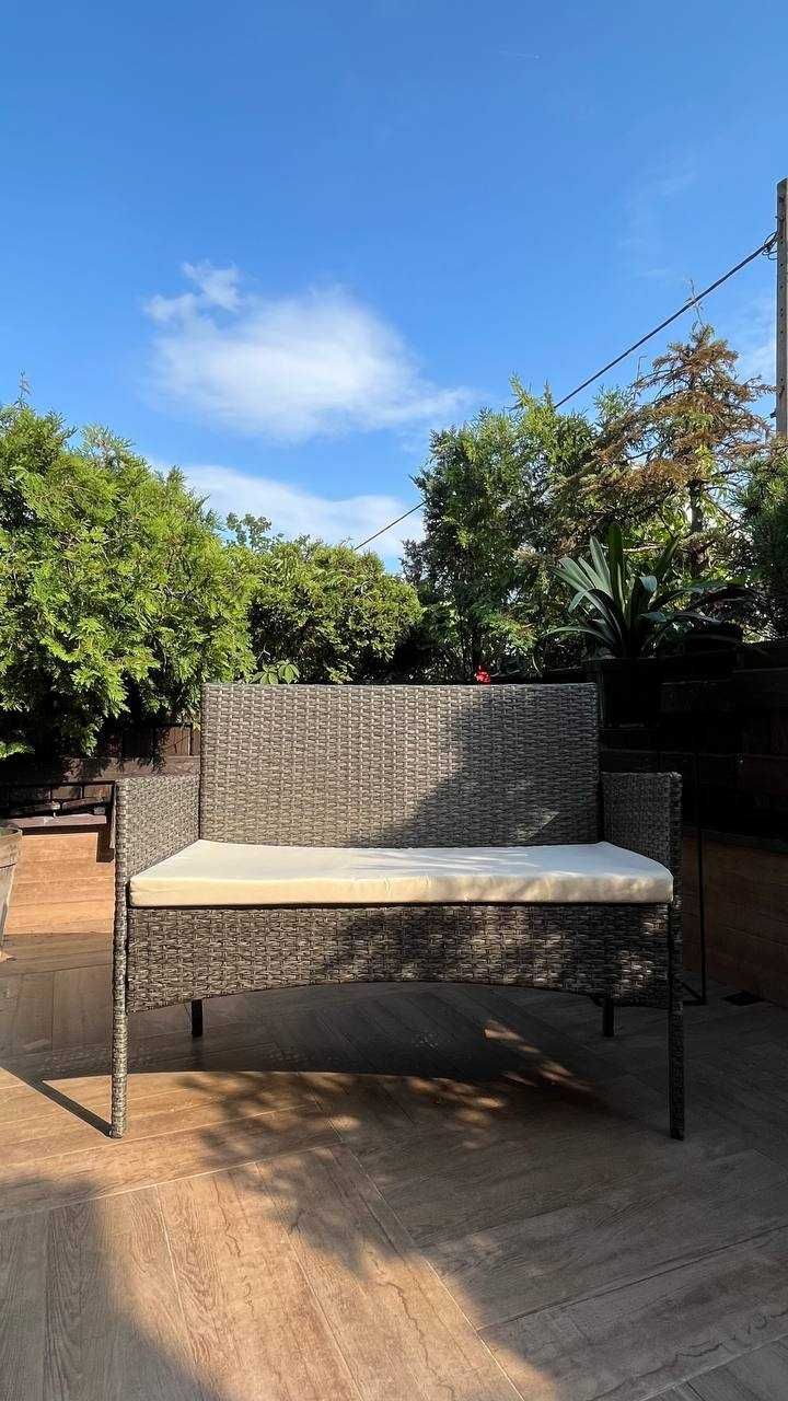 ZESTAW MEBLI OGRODOWYCH Meble Ogrodowe Sofa Fotele Stolik Technorattan