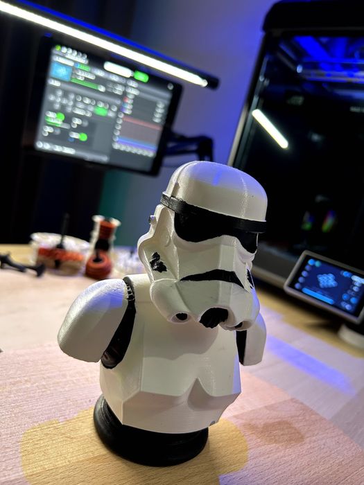 Popiersie WOJOWNIK SW 15cm Nowy! Druk 3D PLA Biało-Czarny Unikat