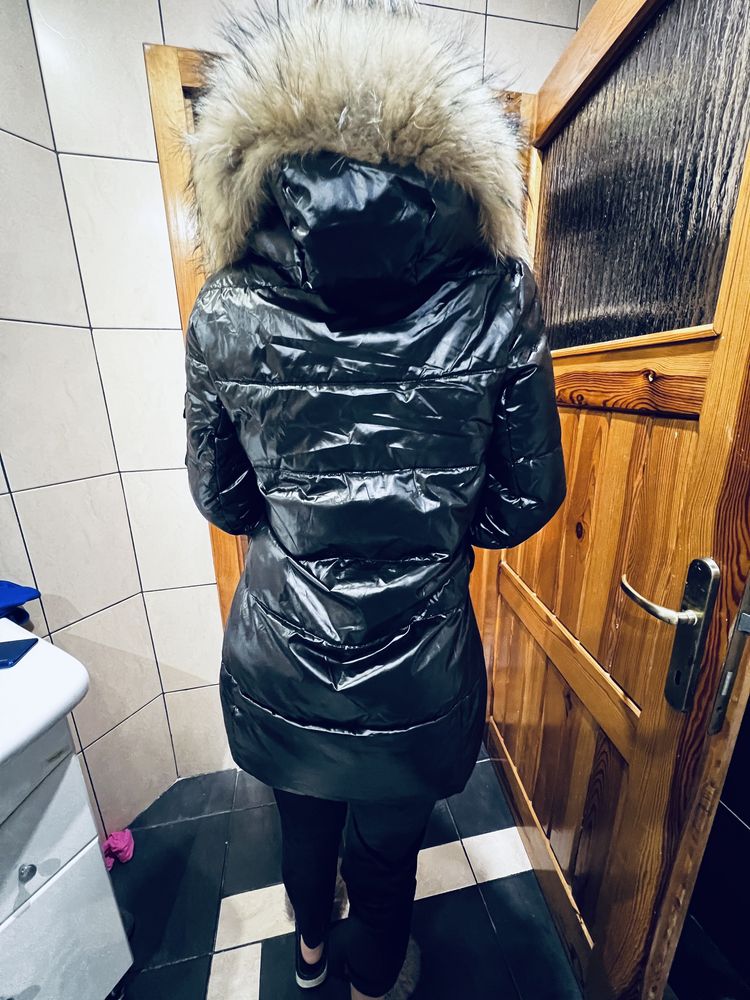 Liza bruce zimowy okazja płaszcz  puchowy jenot naturalny Okazja