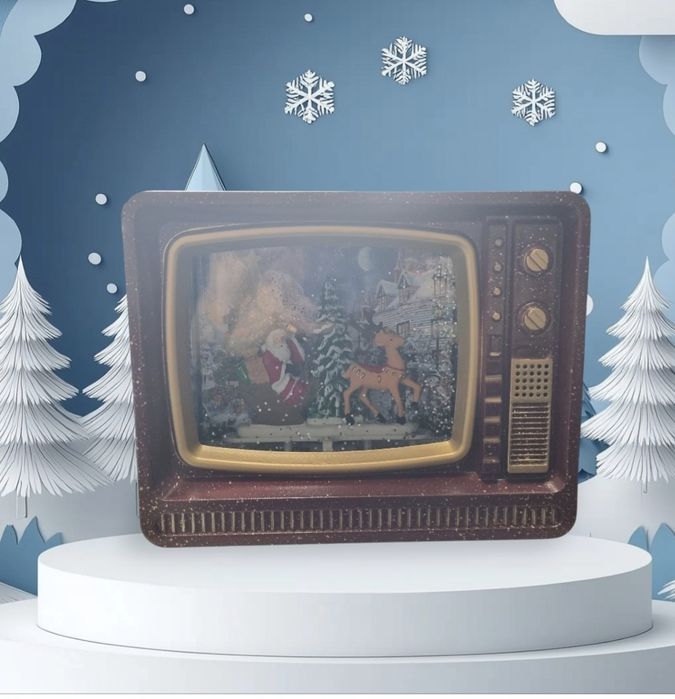 Pozytywka świąteczną TV retro LED