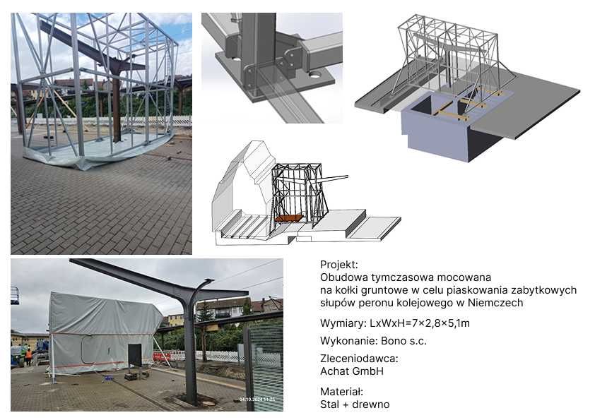 Usługi ślusarskie, konstrukcje stalowe i aluminiowe wraz z projektem