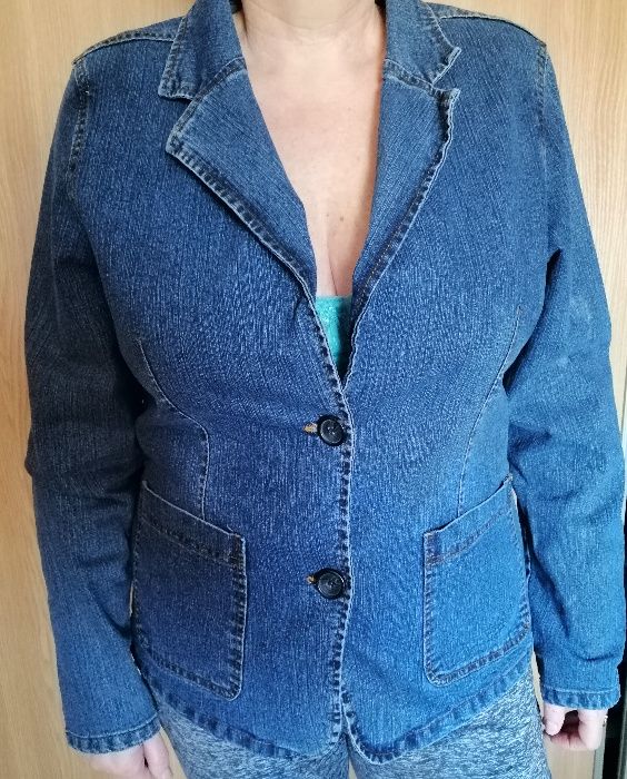 żakiet marynarka kurtka jeansowa damska XL