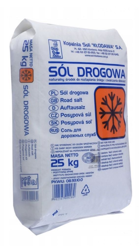 Sól drogowa kłodawska - worki 25 kg