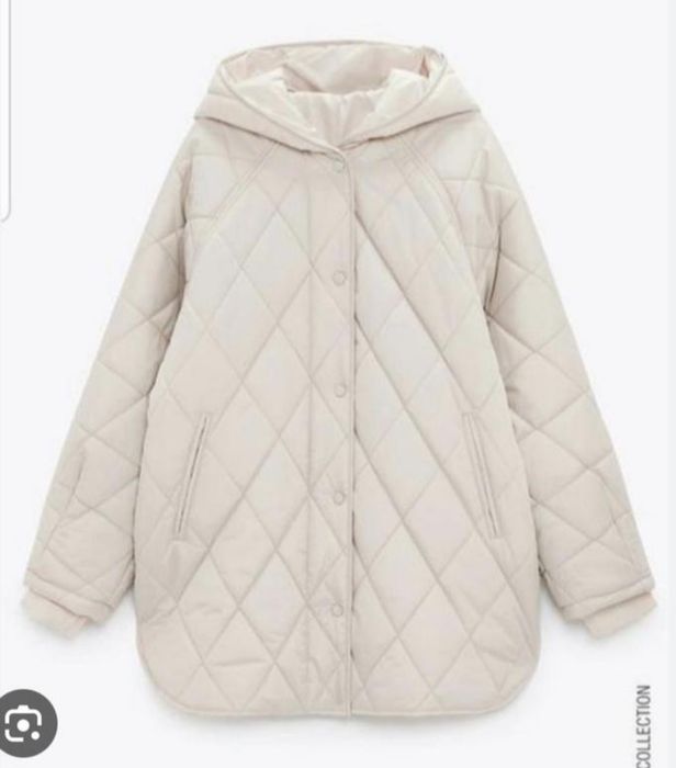 Куртка подовжена стьобана Зара