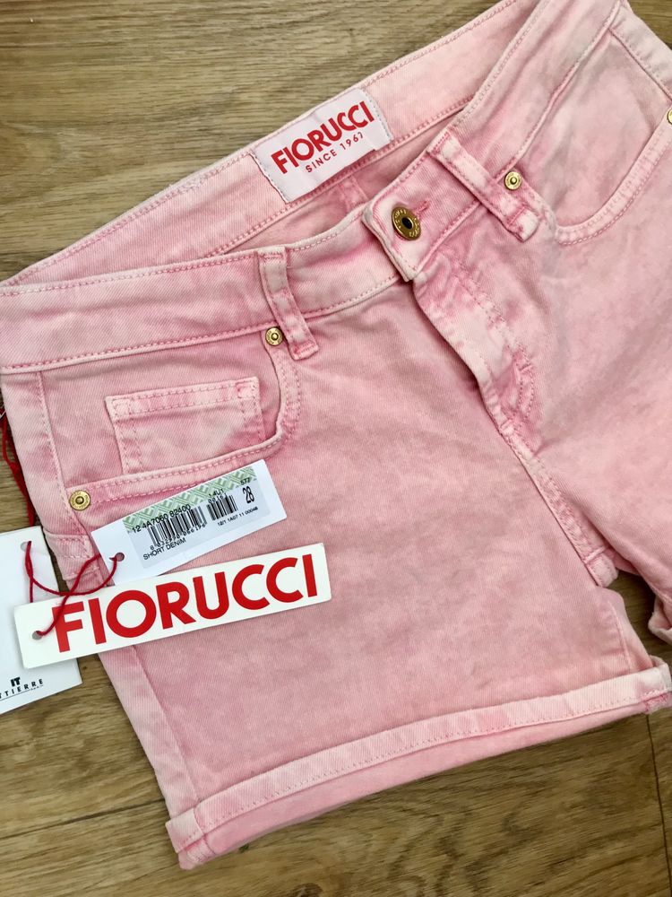 Шорты Fiorucci коттоновые S, M розовые с разводами, новые