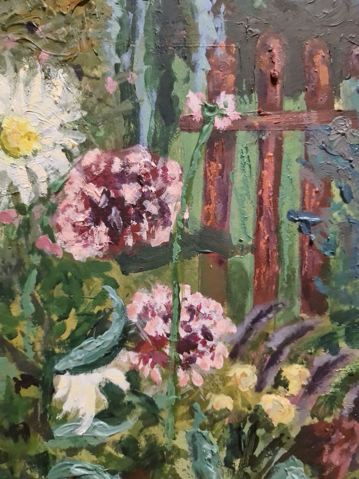Pejzaż farbami akrylowymi 100x70 cm
