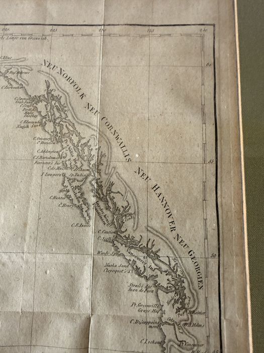 Antyczna Mapa Rycina 1818 Północno-Zachodnie Wybrzeże Ameryki Unikat