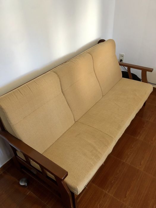 Sofá cama de madeira maciça