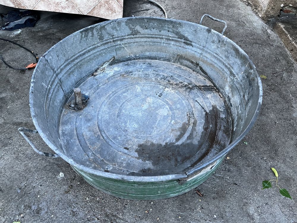 Wanna balia ocynkowana ceber miednica duża PRL