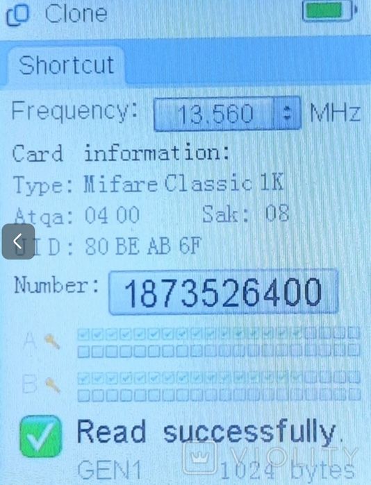 Домофонный ключ Mifare Classik 1K 13.56 mhz / Перезаписываемые / 50 шт