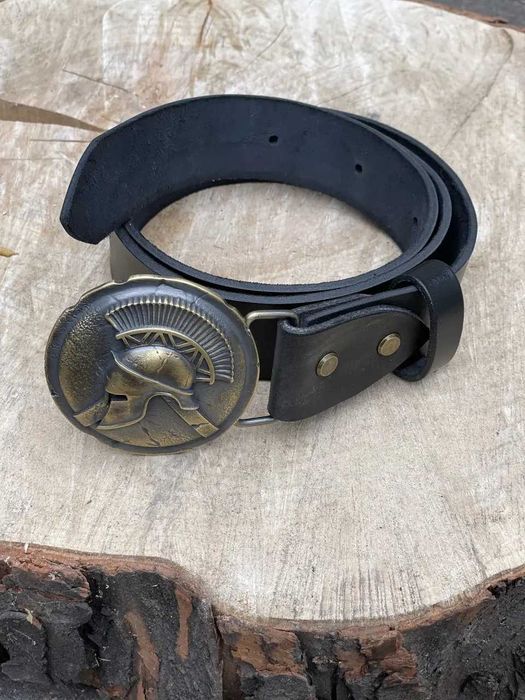 Ремінь з пряжкою Центурион латунь bb37 Мужской ремень ручной работы