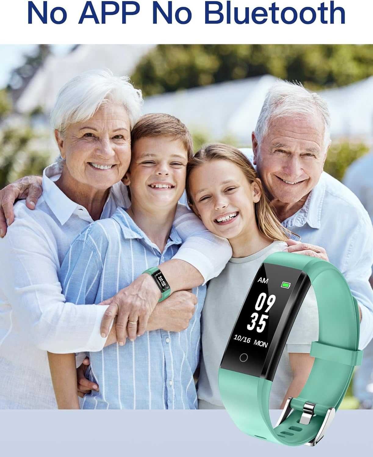 GRV Zegarek z Krokomierzem Bez Bluetooth, Monitor Snu/Kalorii, zielony