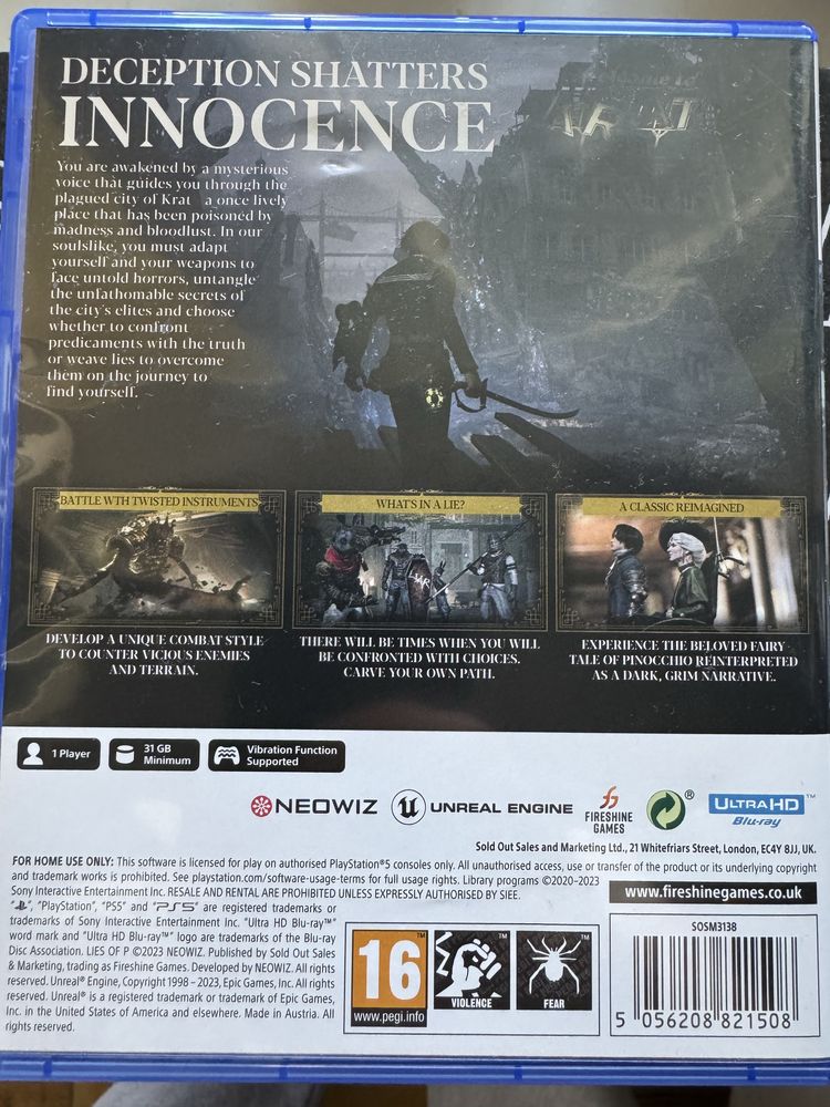 Продам игру PS5 Lies of p