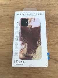 Case pokrowiecetui iPhone 11 / XR iDeal Sweden Golden Burgundy Marble