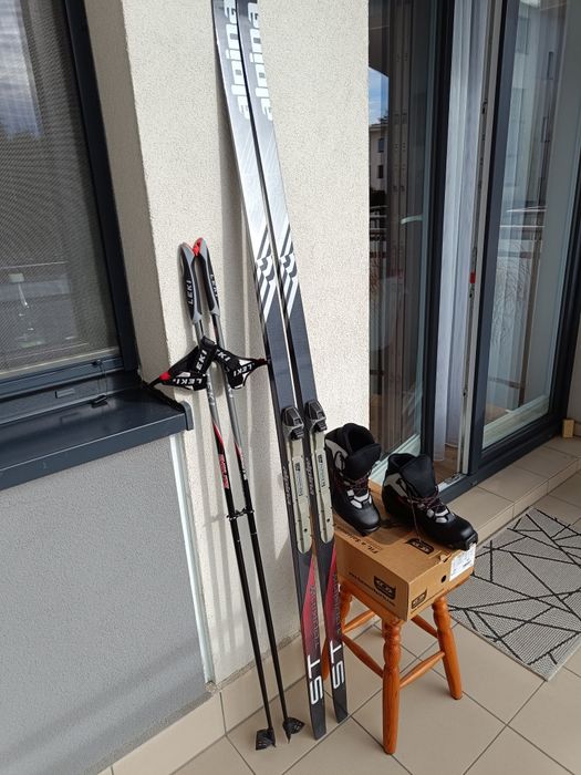 ZESTAW Narty biegowe Alpina ST Touring, kijki Leki buty Salomon escape