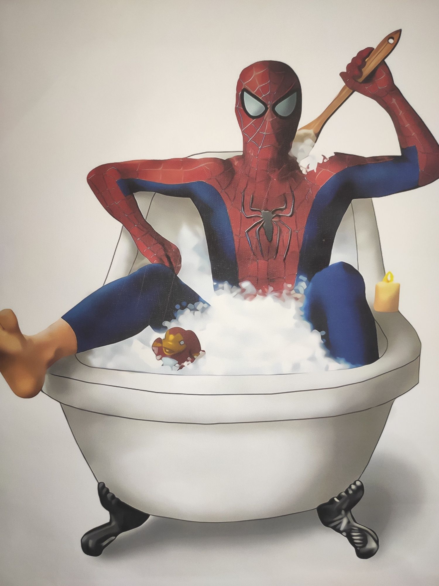 Spiderman w wannie płótno