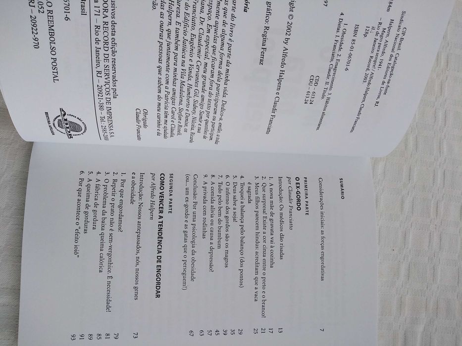 Livro Magro Para Sempre.