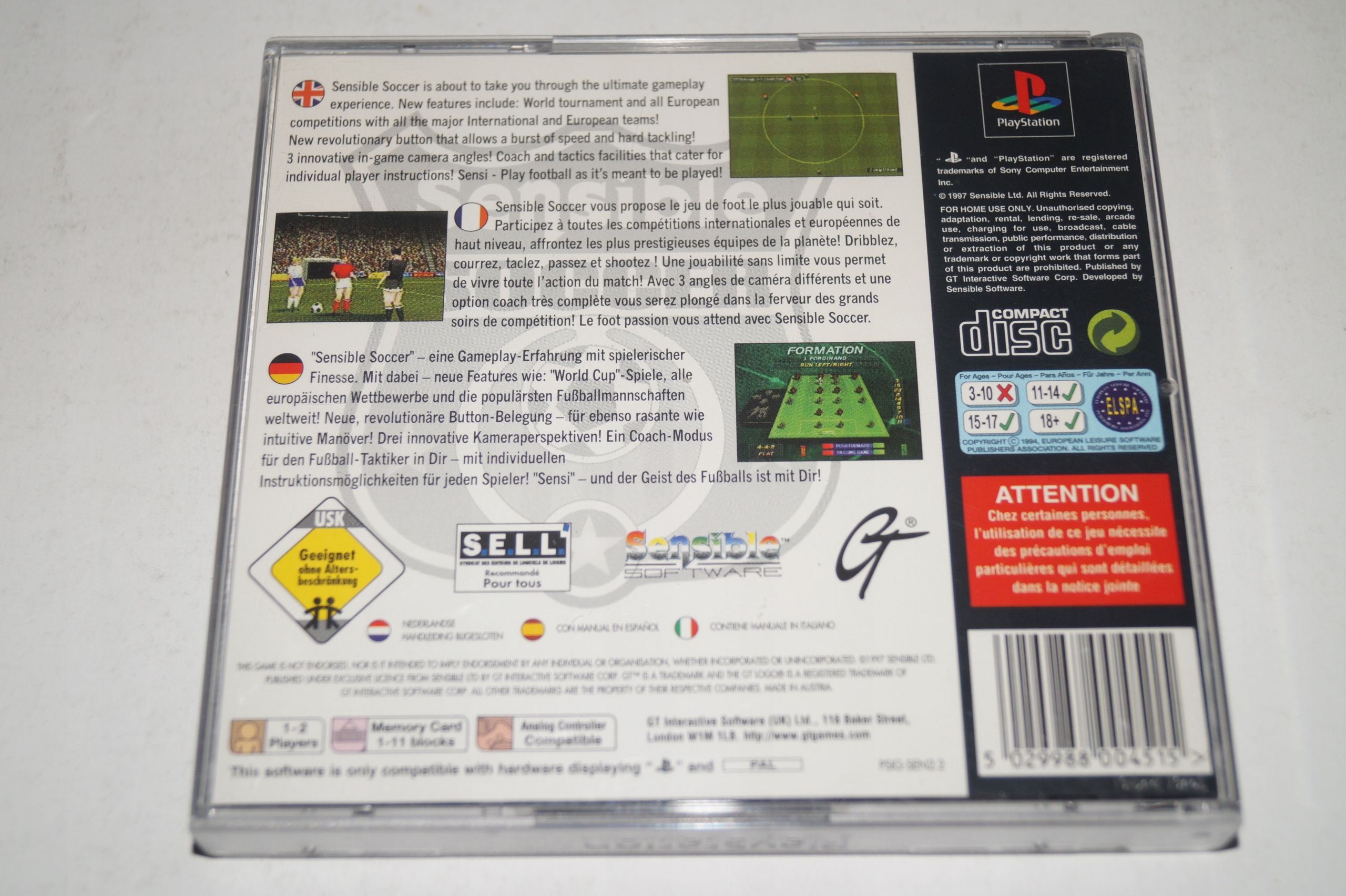 Gra Sensible Soccer Psx 1 Sony Playstation (Psx)