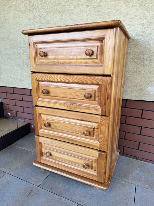 Komoda sosnowa słupek szuflady szafka szafa bieliźniarka regał drewno