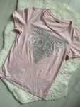 Tshirt  Guess różowy mieniące logo cyrkonie s