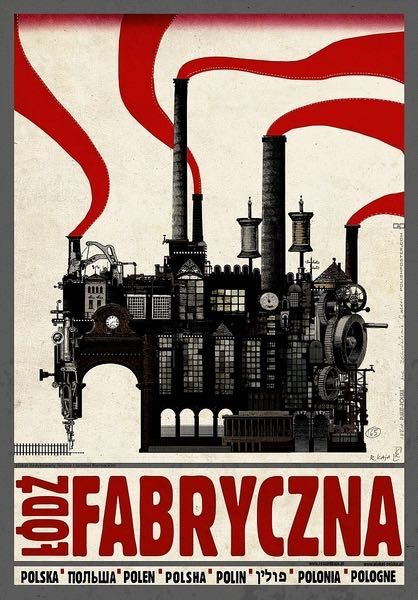 Plakat Łódź Fabryczna Polska 98 x 68 Ryszard Kaja