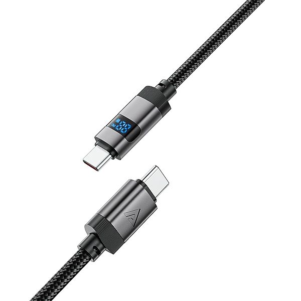 Kabel Acefast C15-04 USB-C - USB-C z wyświetlaczem 480Mb/s 66W 1.2m -