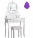 Toaletka kosmetyczna z lustrem TL03 taboret + GRATIS