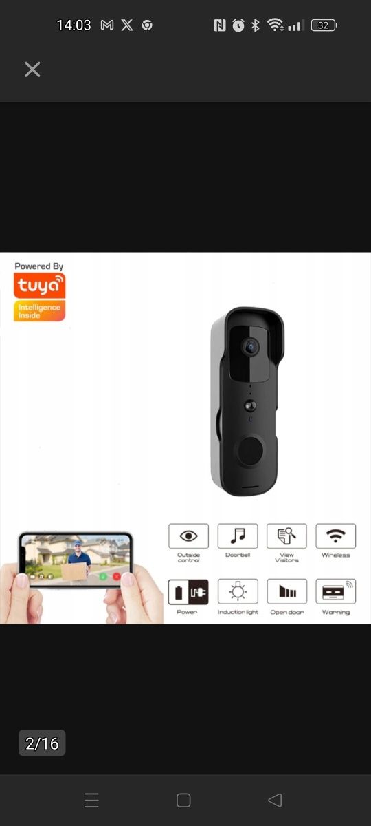 Wideodomofon WiFi camera 2MPX DOMOFON TUYA SMART