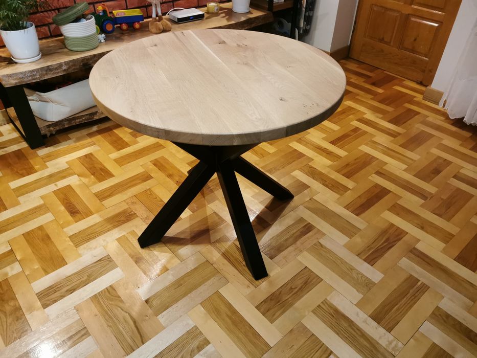 Stolik dębowy 100cm średnica. Każdy wymiar.