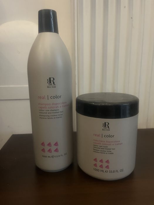 Szampon 1l maska 1l zestaw RR line real Color