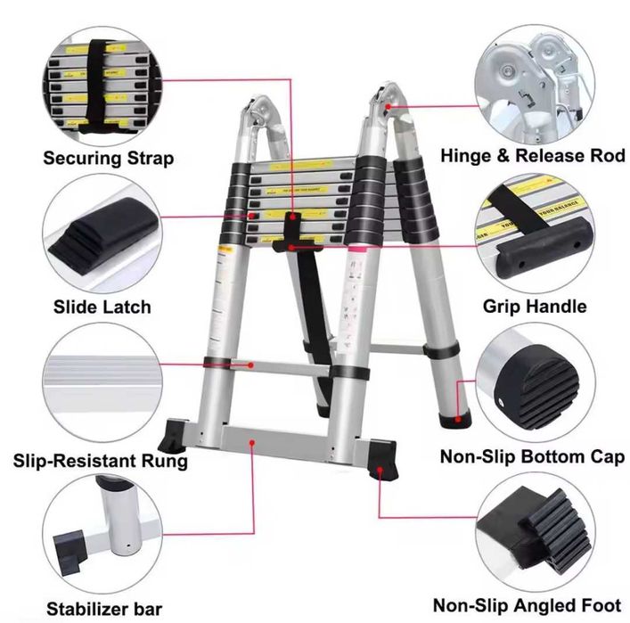 Drabina aluminiowa teleskopowa 3,8m fabrycznie nowa