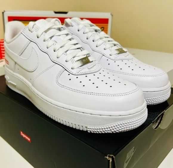 AF1\Powietrze*airDamskieNikeForce1SupremeWhite UnisexTrampki Rozm.43