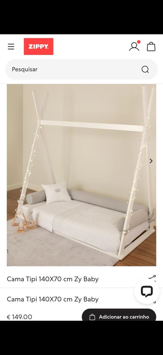 Cama Montesorri da Zippy 140x70 em bom estado