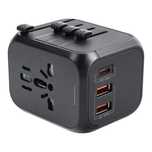 Ładowarka podróżna / adapter OL-309-PQ20 CAŁY ŚWIAT czarna