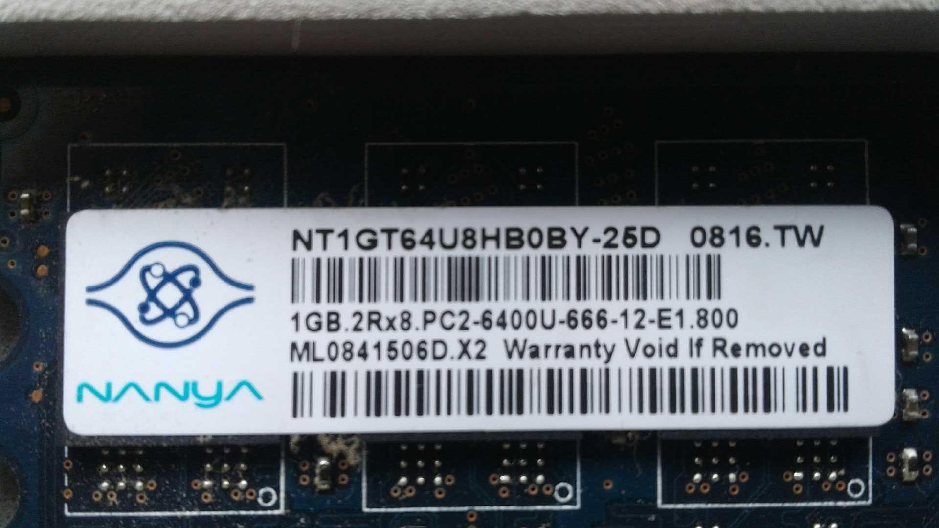 pamięć ram ddr2 Nanya 2GB (2x1GB)