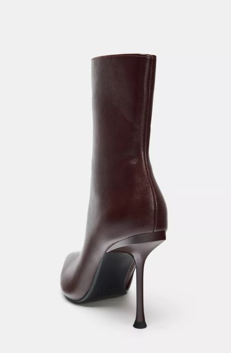 Топ продажів! Коричневі ботильйони на шпильці Zara, 38