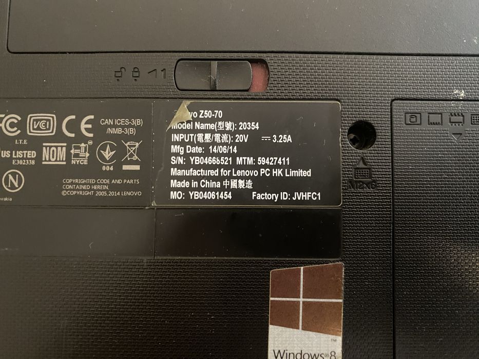 Laptop Lenovo Z50-70 Uszkodzona Matryca