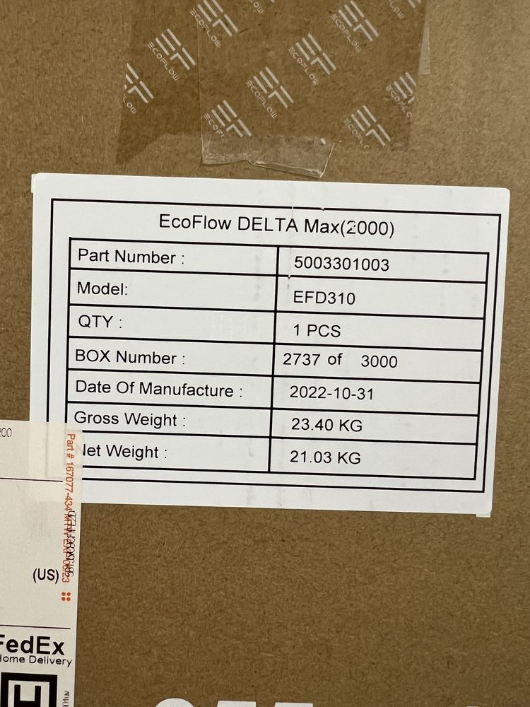 Ecoflow Delta Max 2000 новий 110 вольт сша