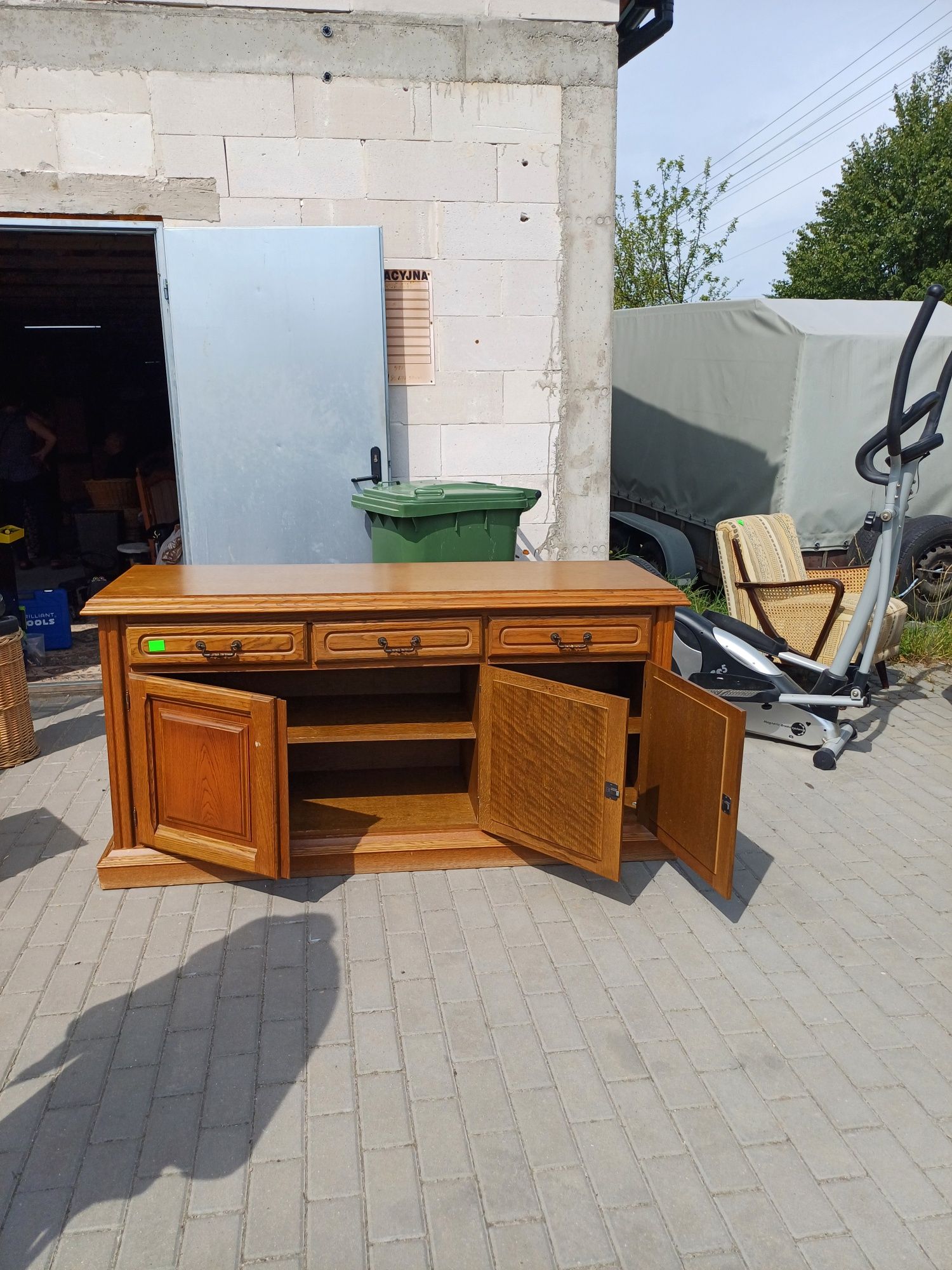 Komoda dębowa 3 drzwiowa