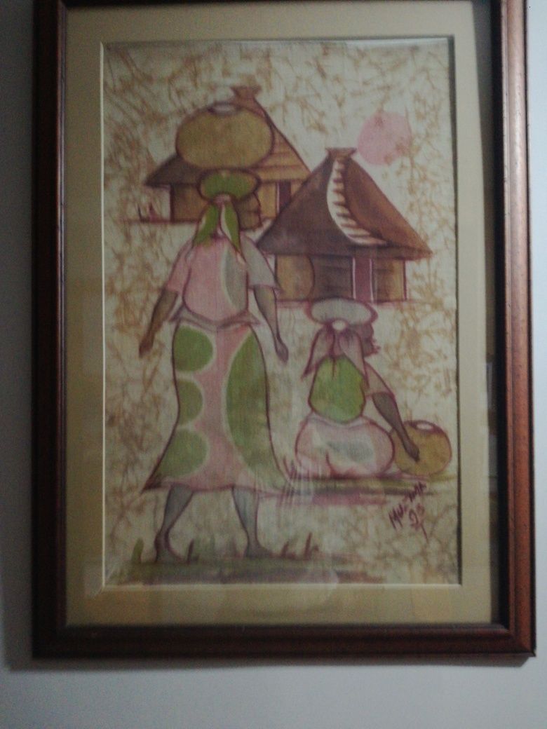 Quadro de linho africano