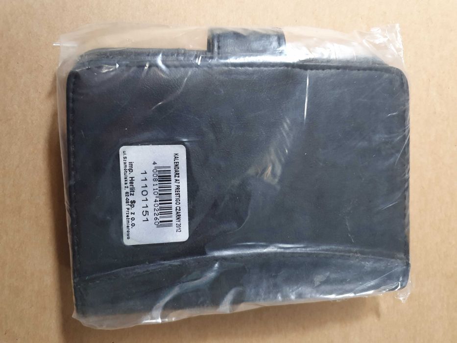 Czarny zapinany organizer Herlitz, nowy